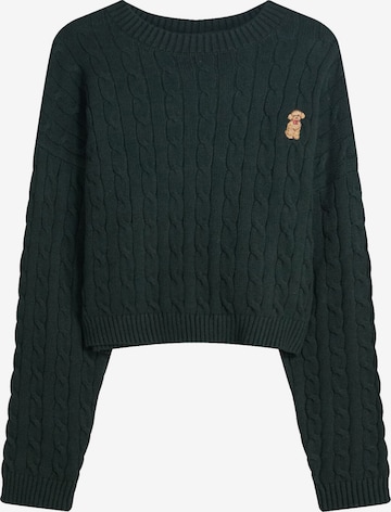 BershkaPulover - zelena boja: prednji dio