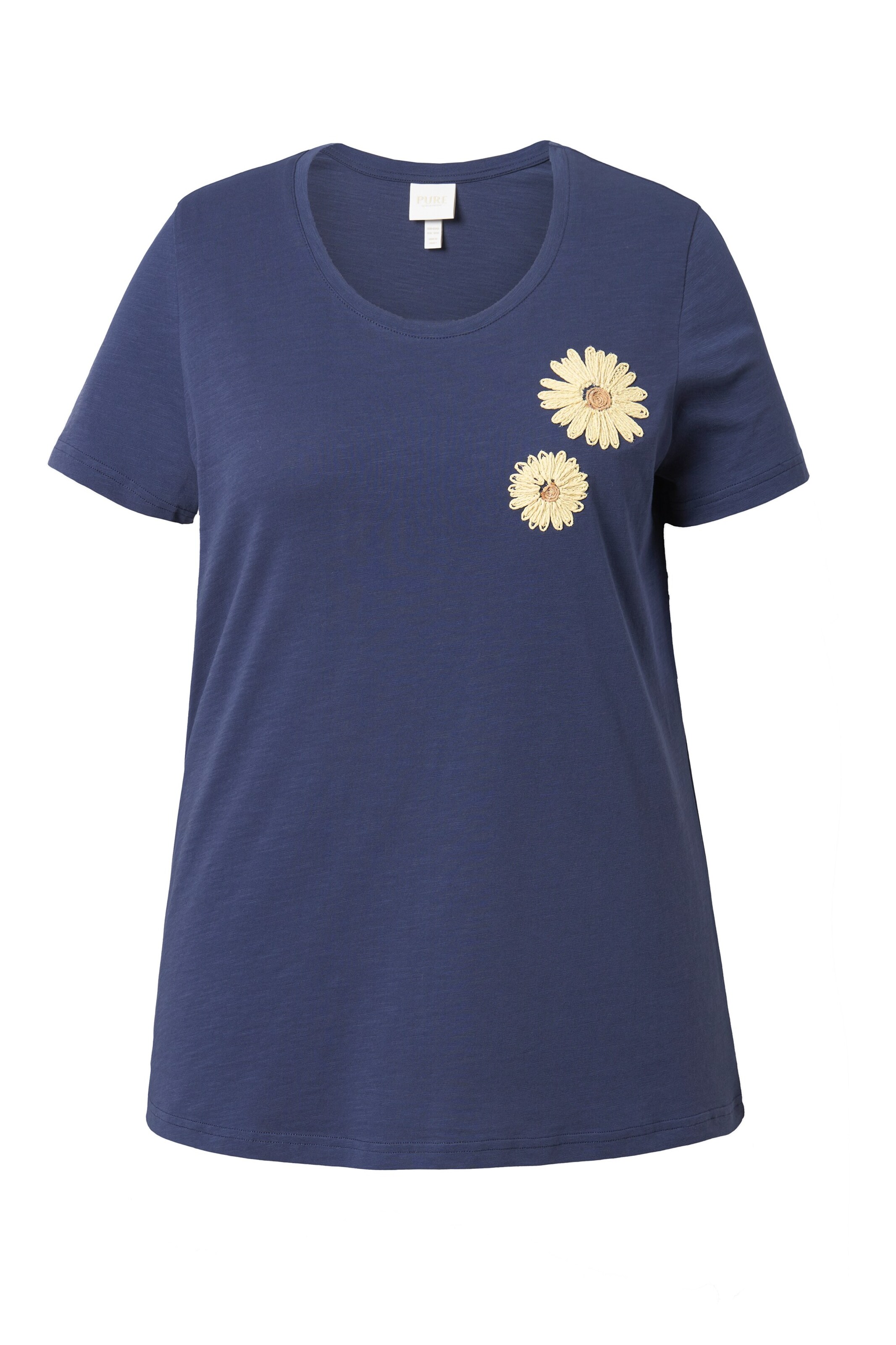 T-shirt Ulla Popken en bleu : devant