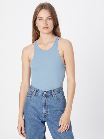 WEEKDAY Shirt bodysuit 'Adley' in Blue: front