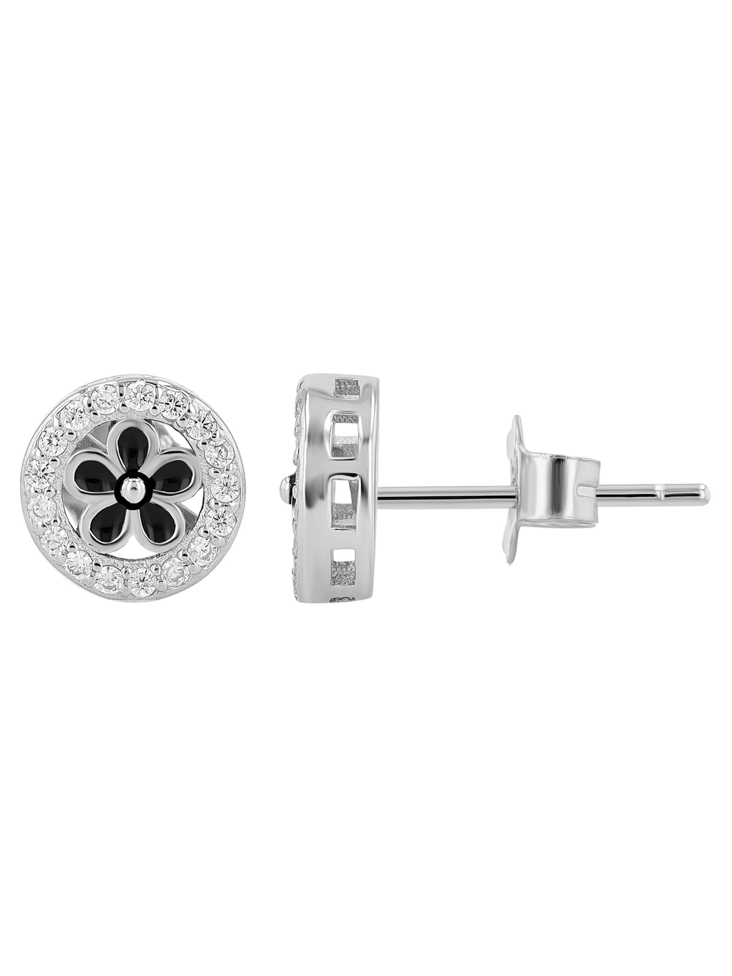 Akzent Earrings '"Lucretia" aus 925 Sterlingsilber, rhodiniert, langlebig' in Silver