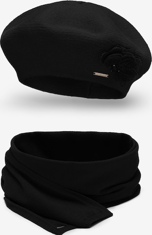 Vivisence Beanie '7036 Set' in Black: front