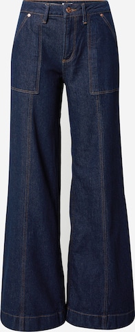 QS Wide leg Jeans in Blauw: voorkant