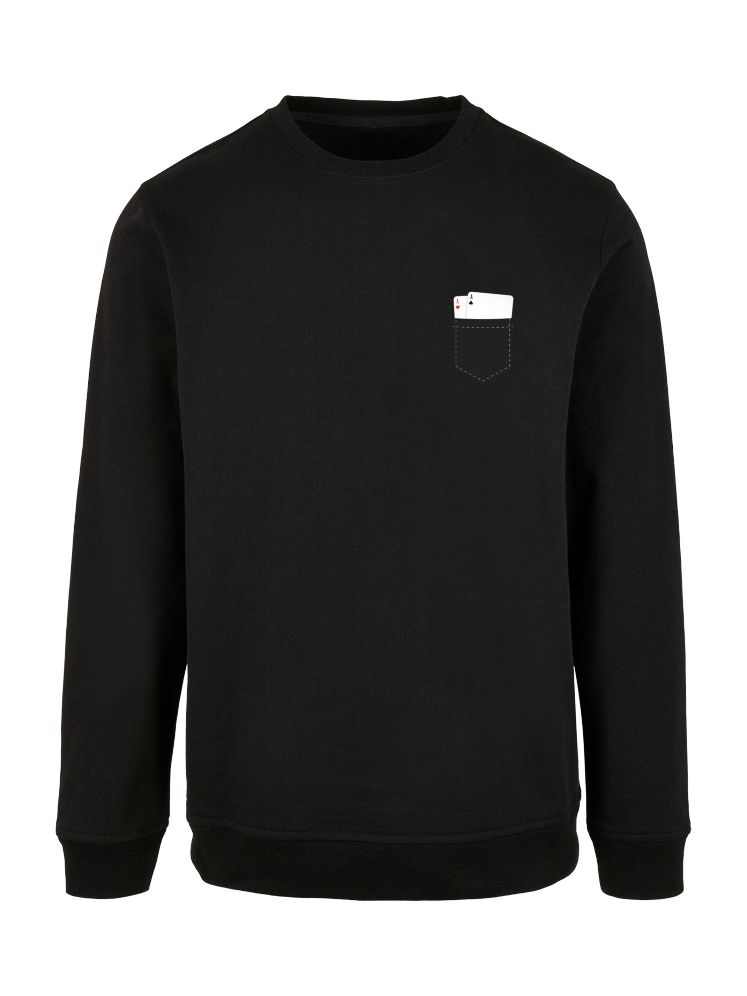 F4NT4STIC Sweatshirt 'Pocket with Cards' in Schwarz: Vorderseite