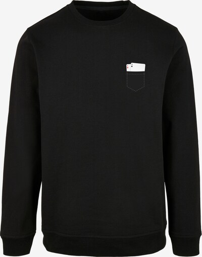 F4NT4STIC Sweatshirt 'Pocket with Cards' in schwarz / weiß, Produktansicht