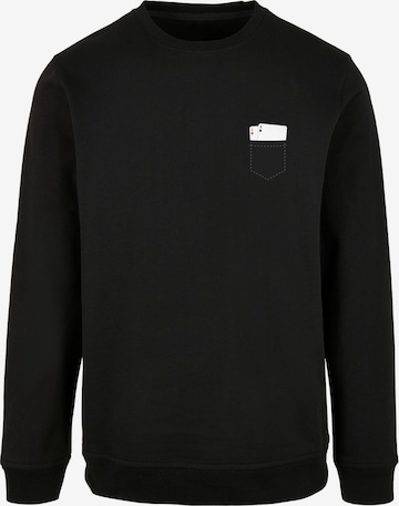 F4NT4STIC Sweatshirt 'Pocket with Cards' in Zwart: voorkant