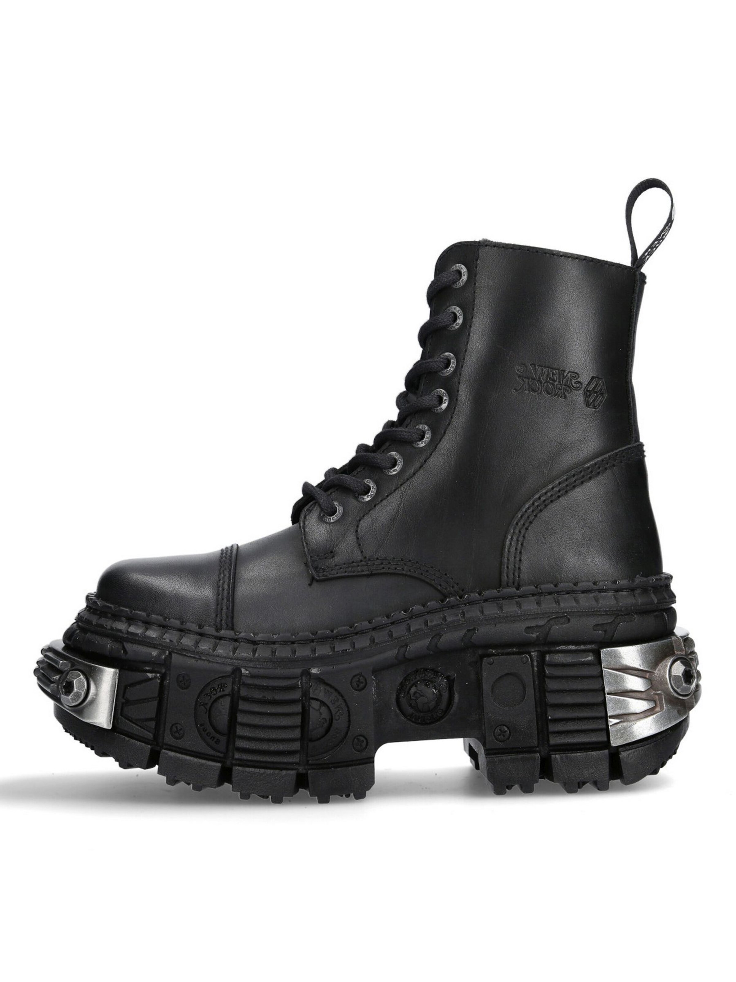 Bottes à lacets 'M-WALL083C-S4' New Rock en noir : devant