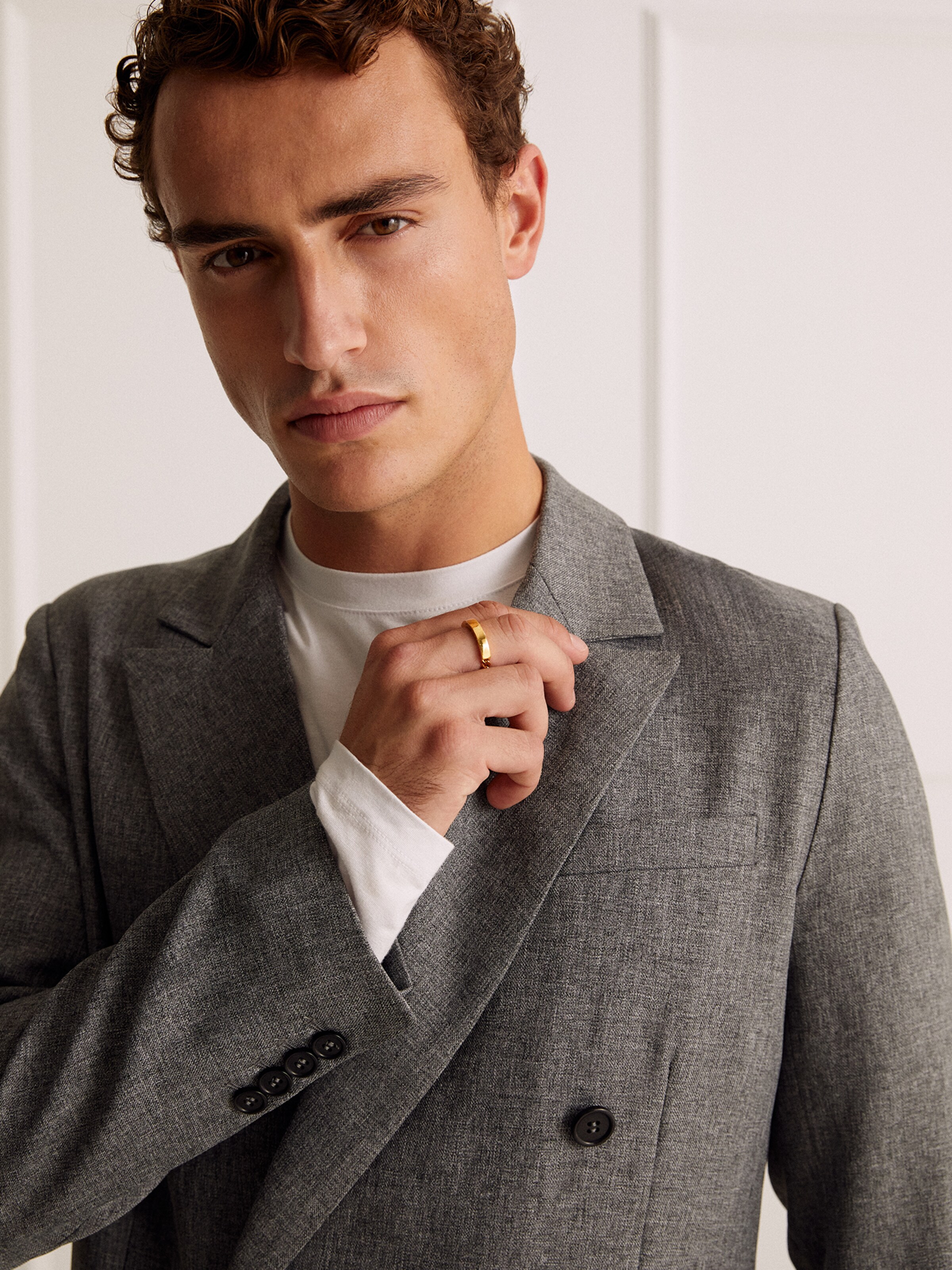 Guido Maria Kretschmer Men Regular fit Blazer Sean in Mottled Grey ABOUT YOU