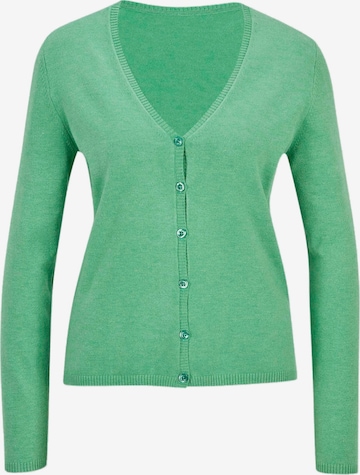 MADELEINE Gebreid vest in Groen: voorkant