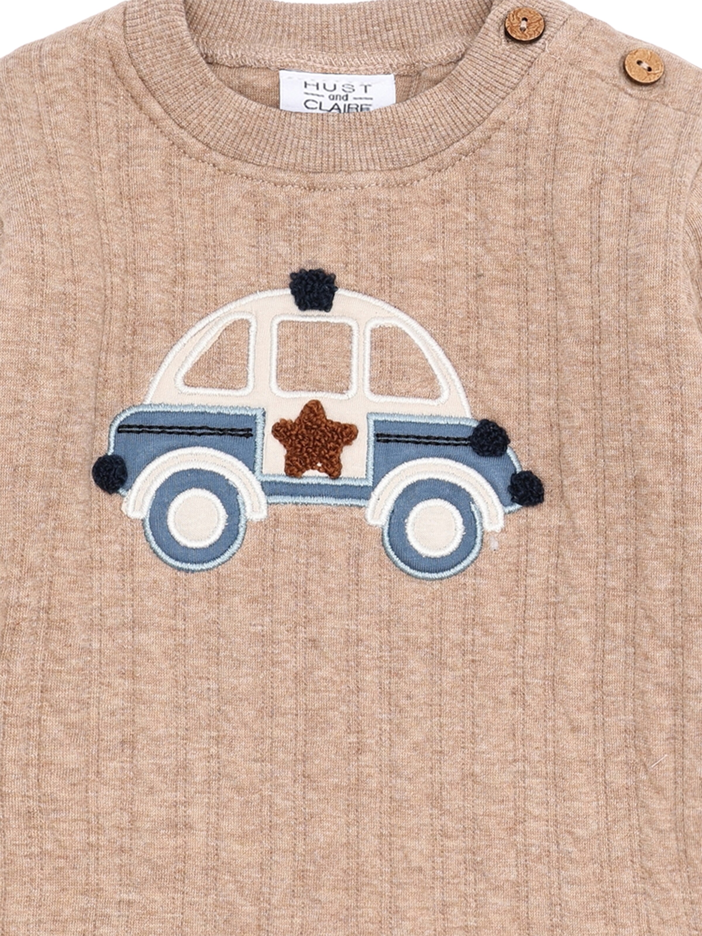 Hust & Claire Свитер 'Sofus Policecar' в Бежевый