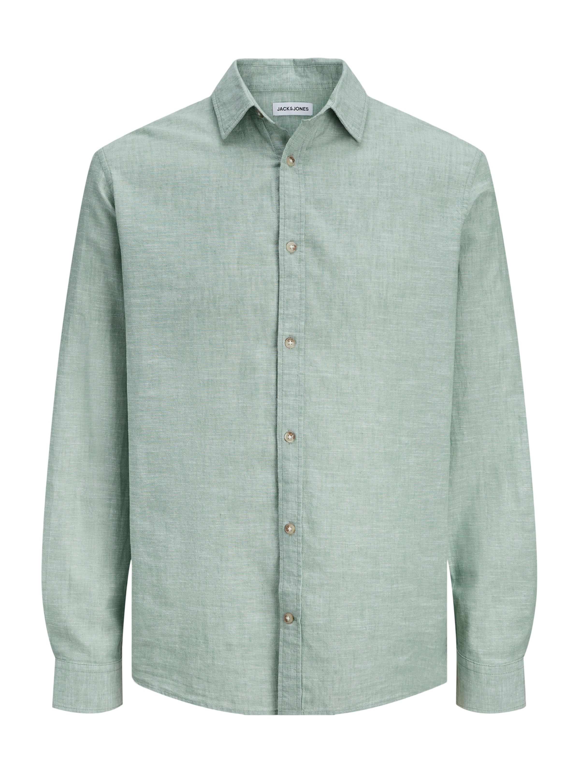 JACK & JONES Regular fit Button Up Shirt 'JJESUMMER' in Green: front