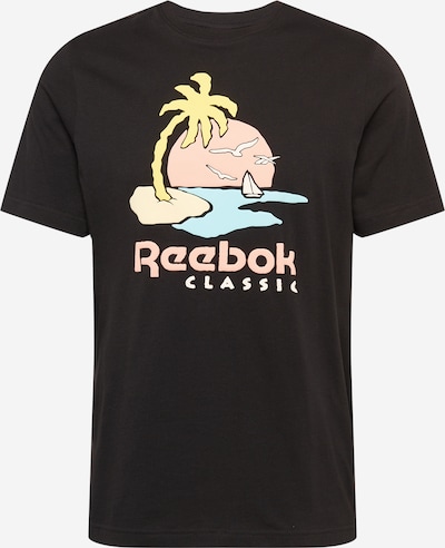 Reebok Classic T-Shirt in hellblau / pastellgrün / puder / schwarz, Produktansicht