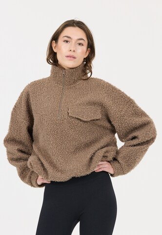 Athlecia Athletic Sweater 'Florrie' in Brown: front