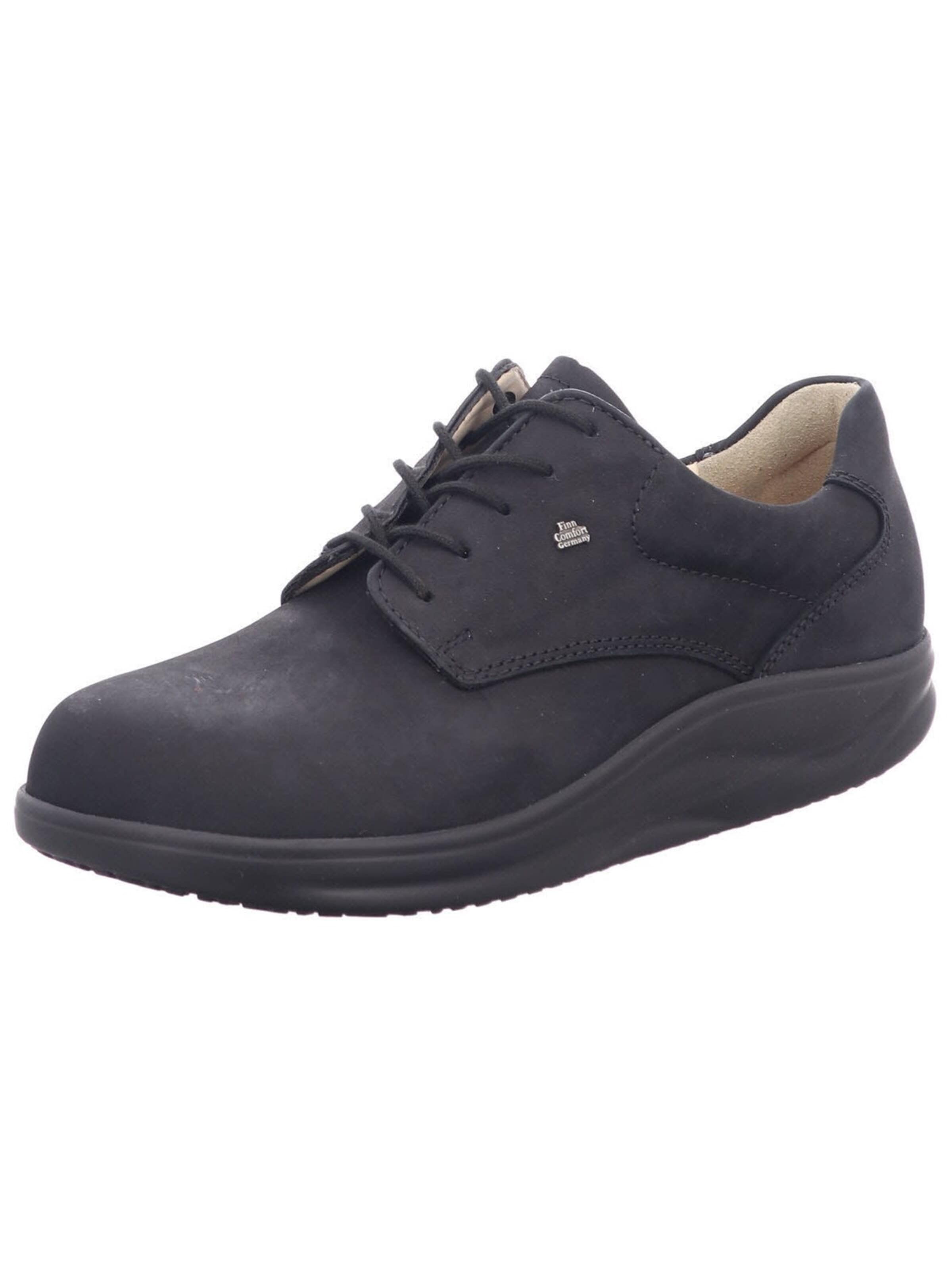 Finn Comfort - Zapatos con cordón 'Schnürschuh Herren 02901 046099 Nubukleder in schwarz' en negro: frente