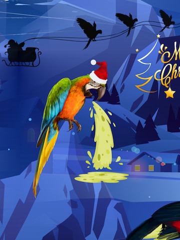 Hawaiihemdshop.de Regular fit Overhemd 'Christmas Parrots' in Blauw