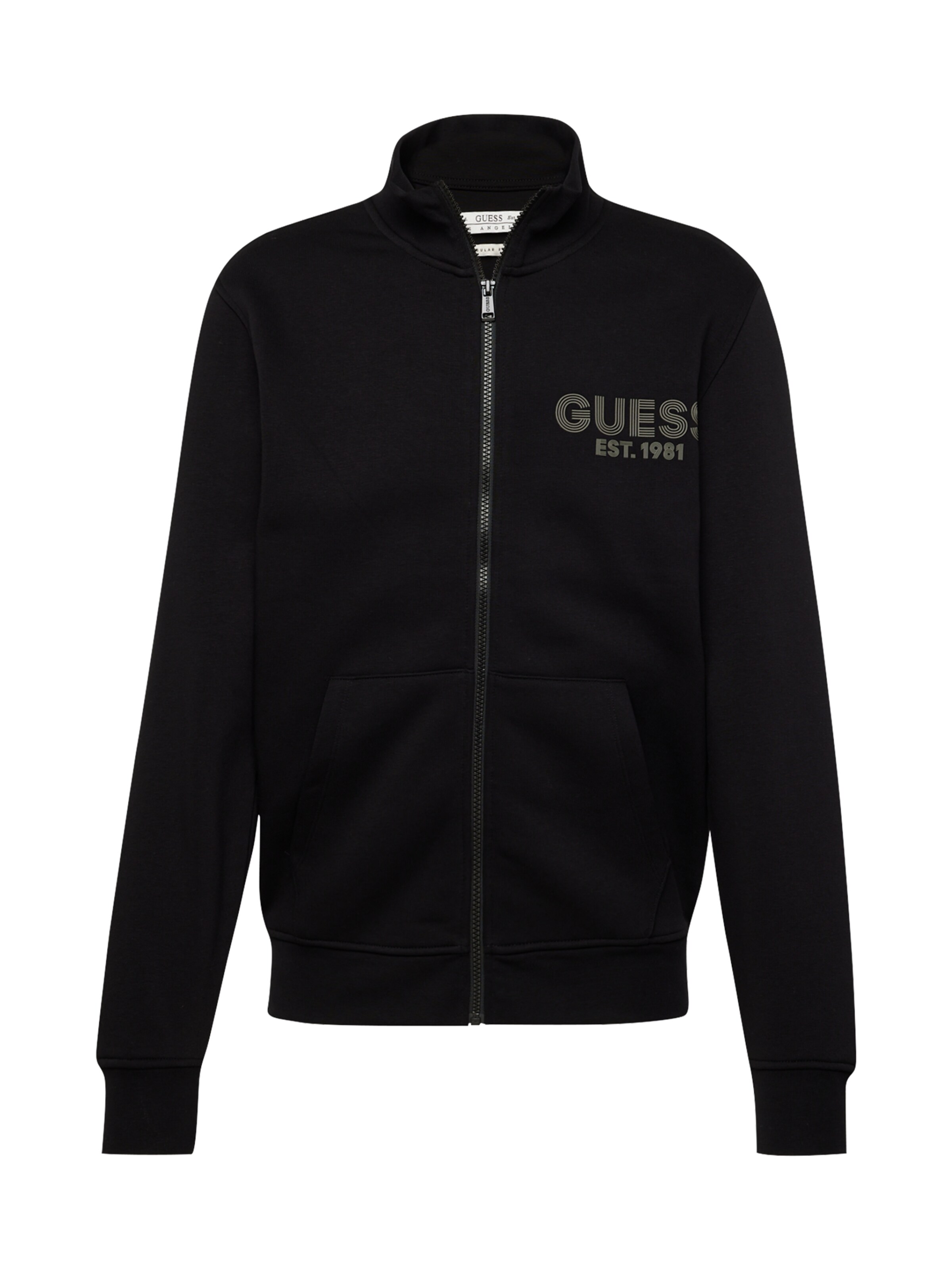 GUESS Sweat jacket in Black: front