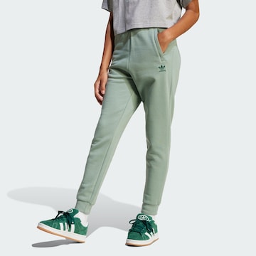 ADIDAS ORIGINALS Tapered Trousers 'Trefoil Essentials' in Green: front