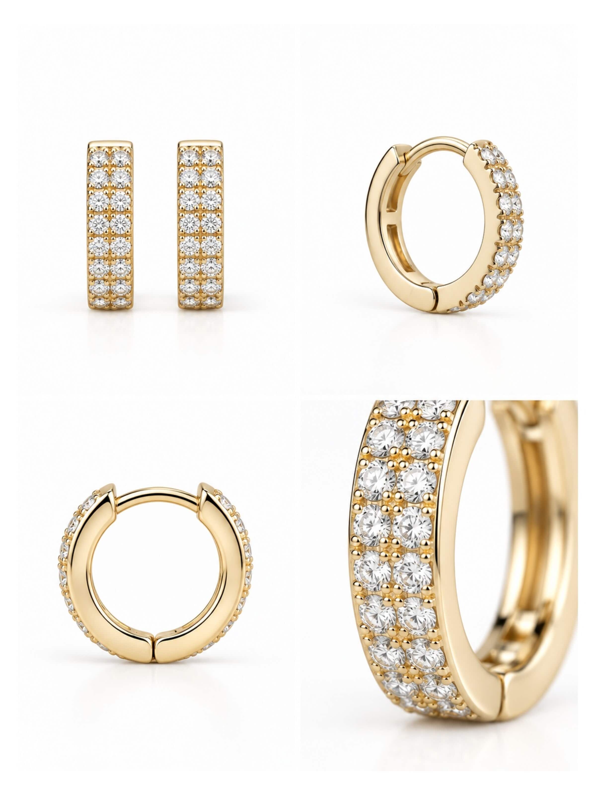 Orecchini 'Timeless Pavé Hoop Small' di CHIVAL in oro