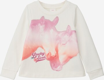 Sweat-shirt s.Oliver en blanc : devant