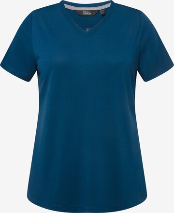 T-shirt Ulla Popken en bleu : devant