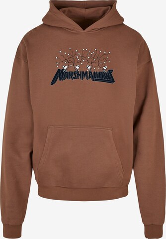 Merchcode Sweatshirt 'Peanuts - Marshmallows' in Bruin: voorkant