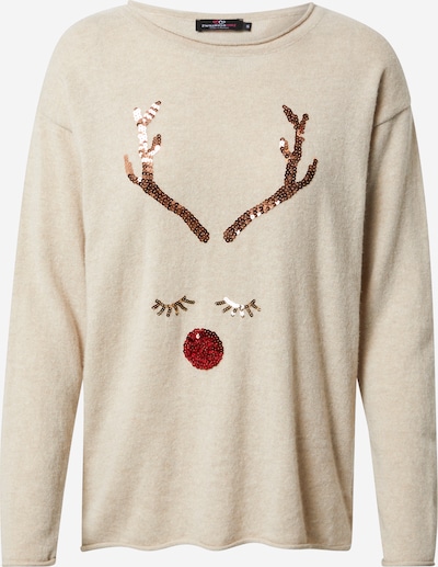 Zwillingsherz Sweater 'Oh Deer' in beige / gold / rose gold / red, Item view