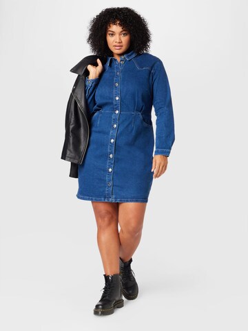 ONLY Curve Shirt Dress 'FLEUR' in Blue