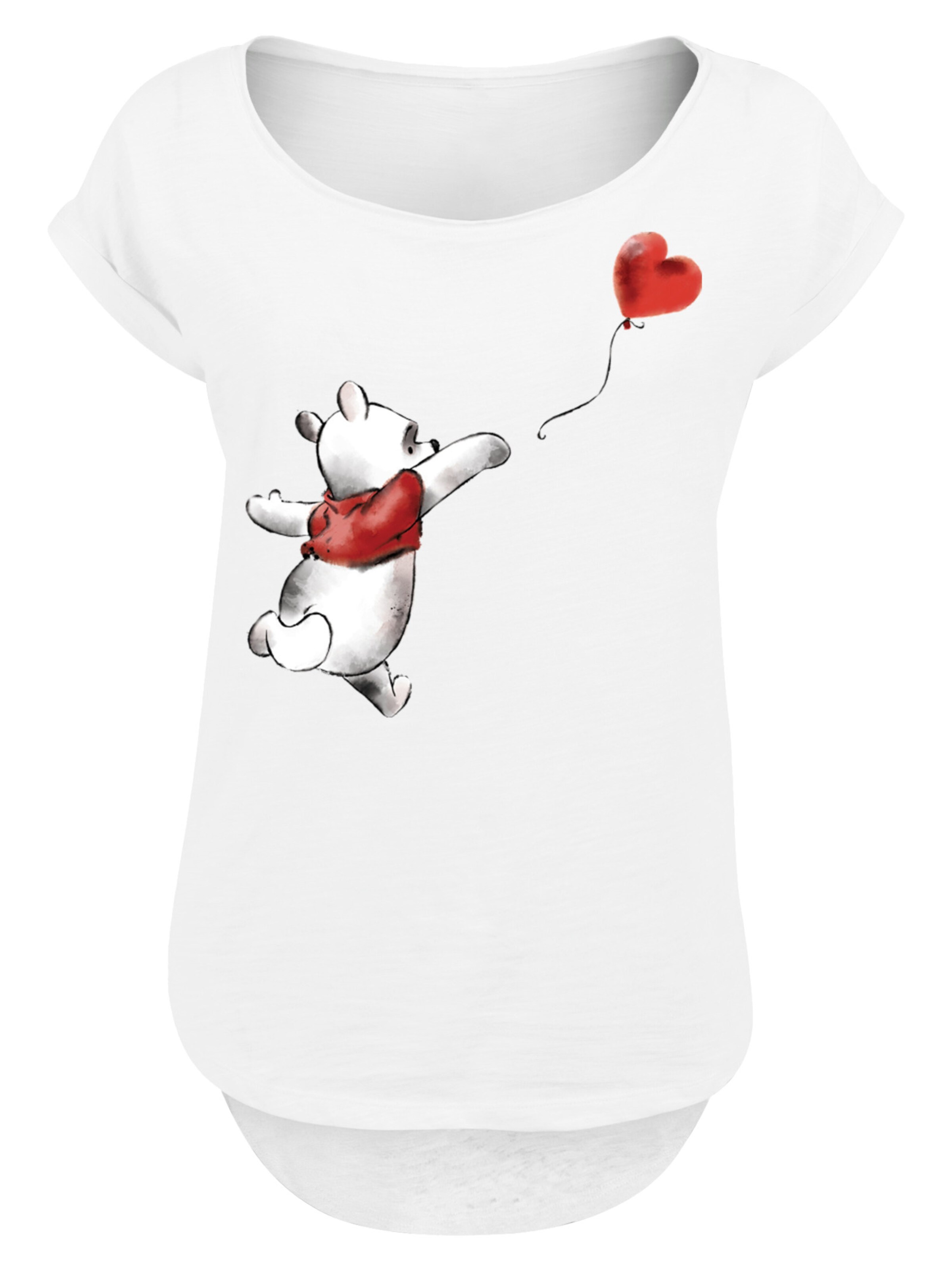 T-shirt 'Disney Winnie The Pooh Winnie & Balloon' F4NT4STIC en blanc : devant