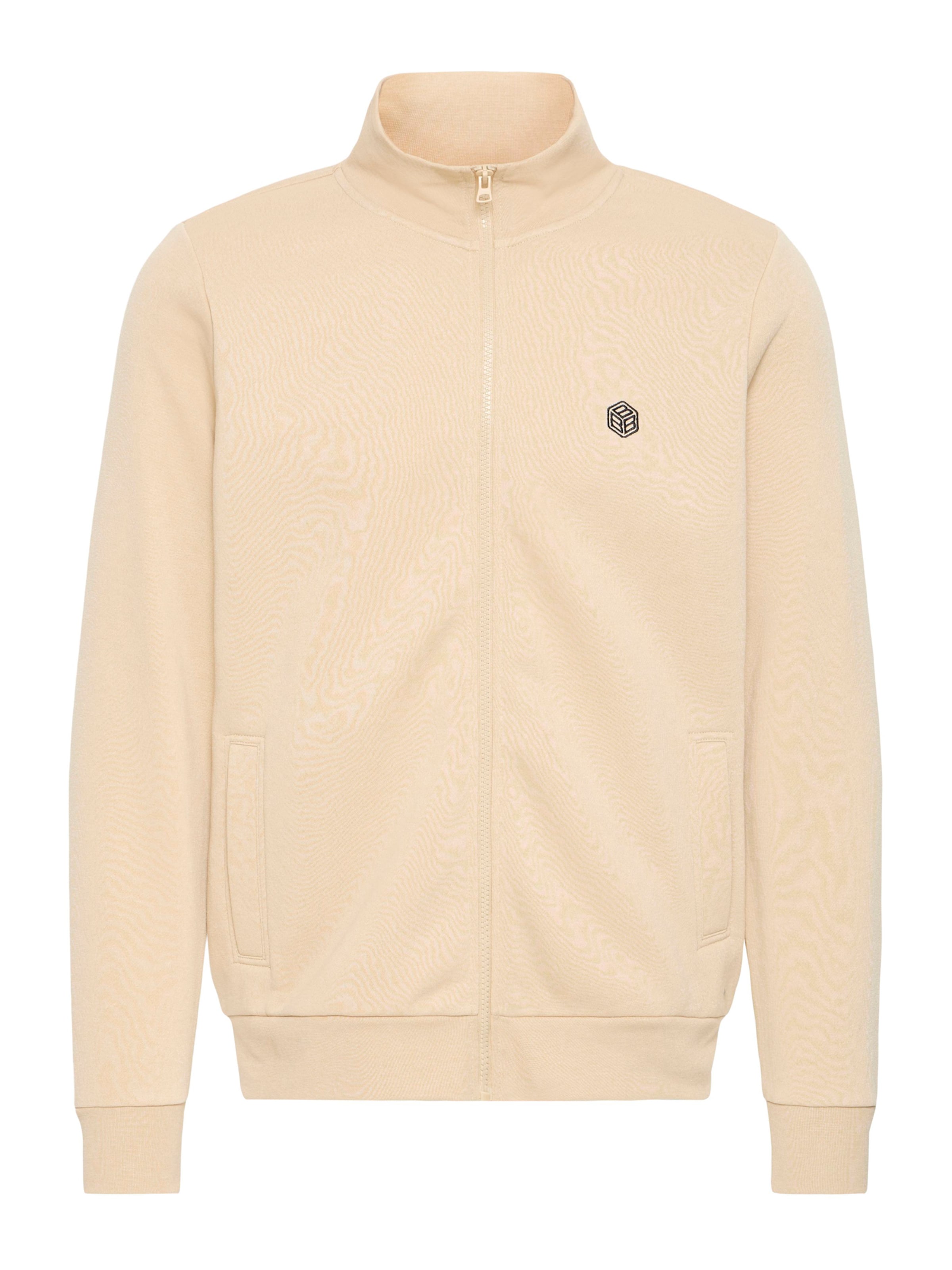 BLEND Zip-Up Hoodie in Beige: front