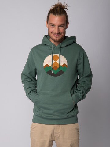 Watapparel Sweatshirt ' Geometric Landscape 2 ' in Green: front