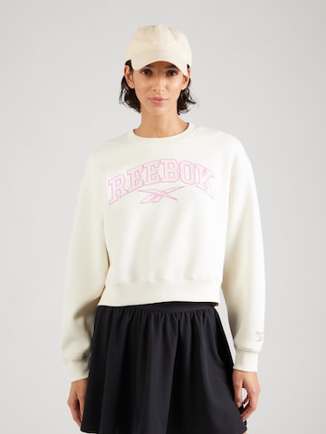Reebok - Sudadera 'PEARL VARSITY' en blanco: frente