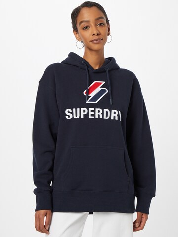 Sweat-shirt 'Stacked' Superdry en bleu : devant