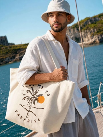 Neverless Beach Bag 'Take me to Paradise' in Beige