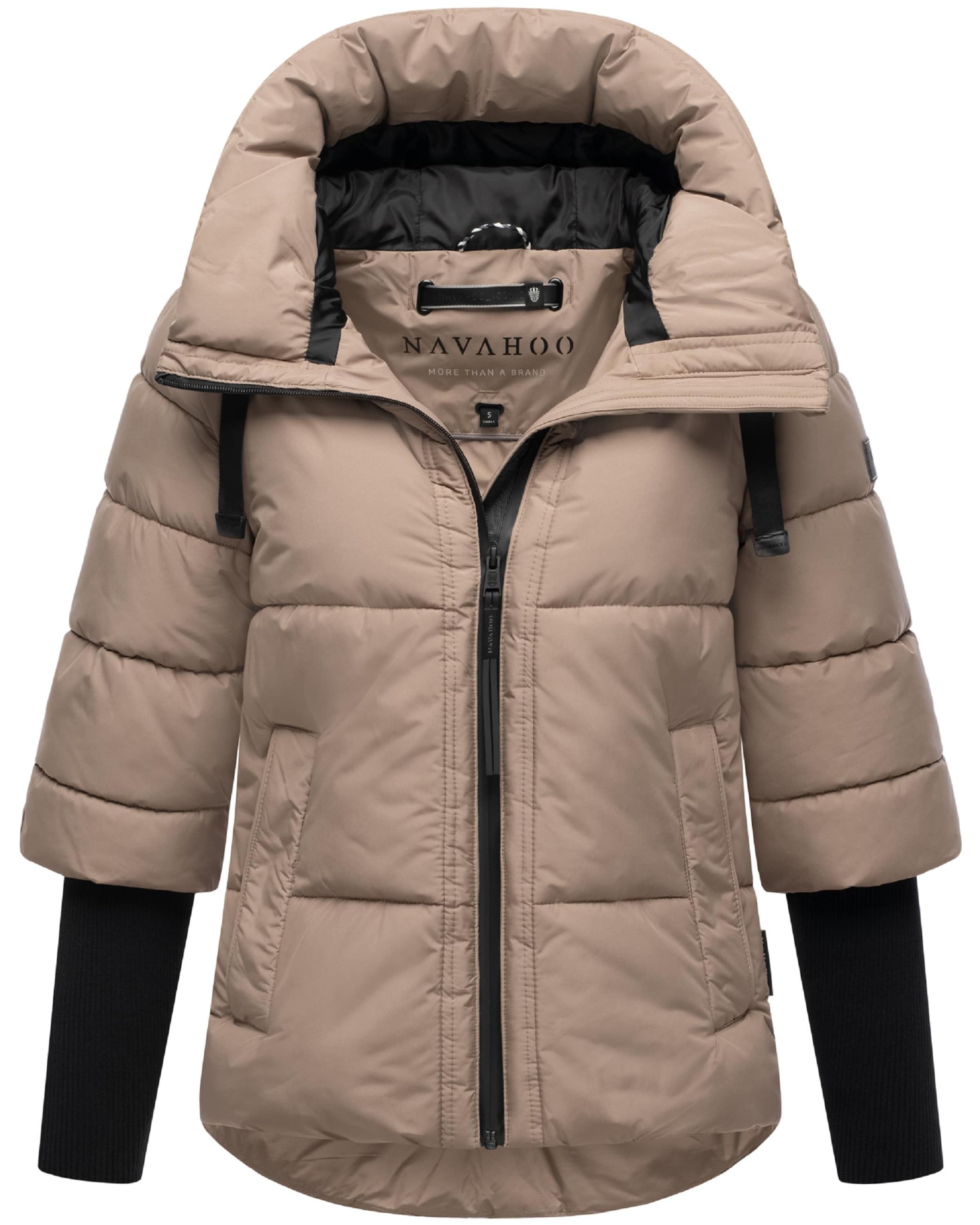 NAVAHOO Winterjacke 'Lotusherz XIV' in Braun: Vorderseite