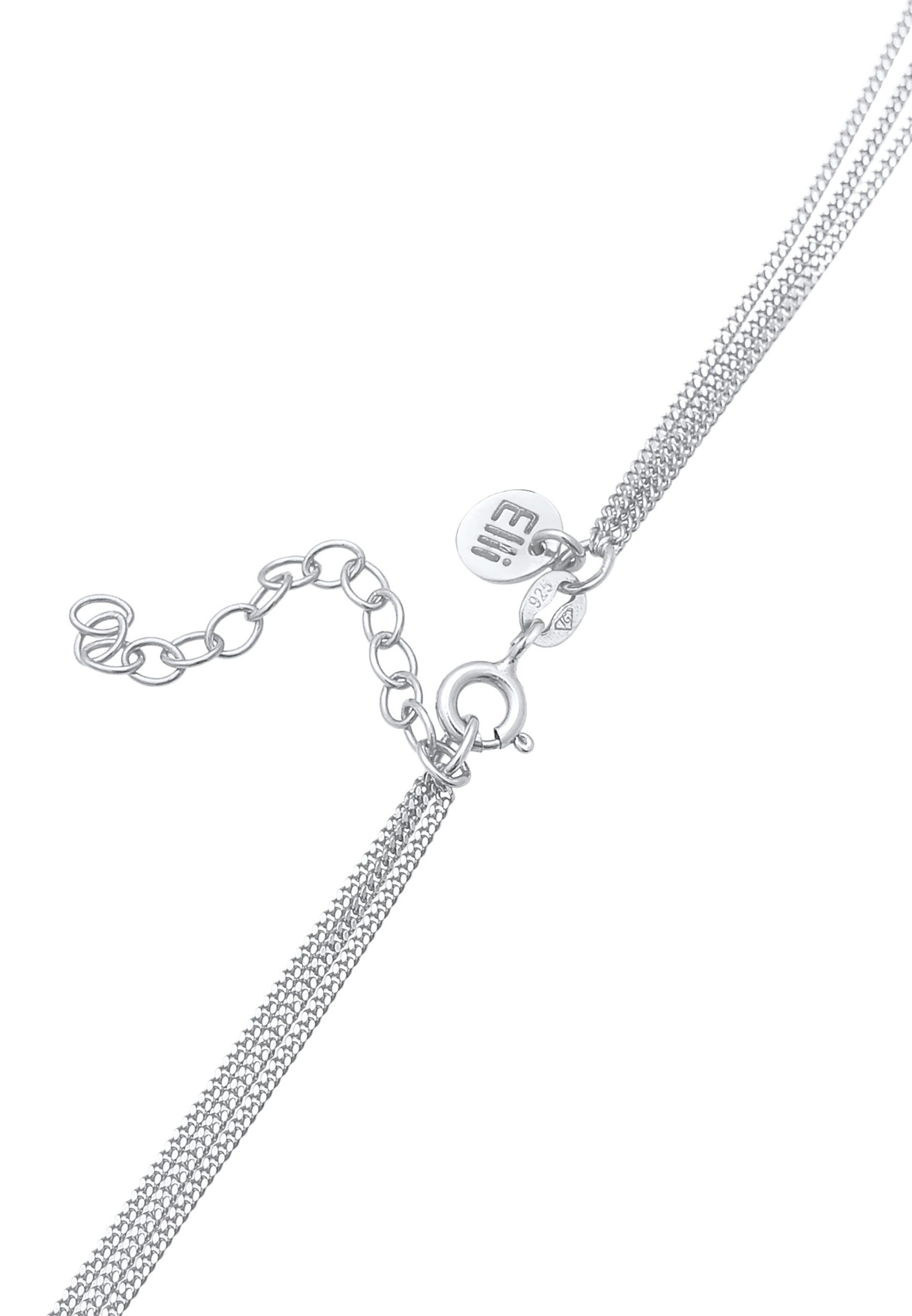 Frauen Schmuck ELLI PREMIUM Halskette Choker, Edelsteinkette, Layer in Silber - JM42409