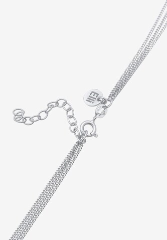 ELLI PREMIUM Halskette Choker, Edelsteinkette, Layer in Silber