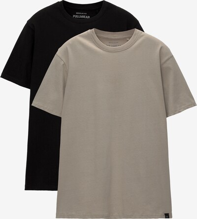 Pull&Bear T-Shirt in kitt / schwarz, Produktansicht