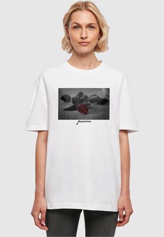 Mister Tee Shirt 'Passion Rose' in Wit: voorkant