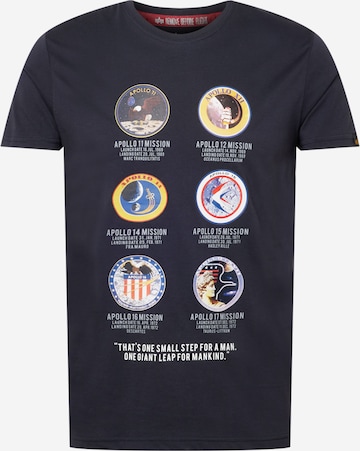 ALPHA INDUSTRIES - Camisa 'Apollo Mission' em azul: frente