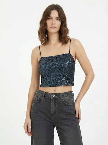 Haut 'Zuri' studioselect en bleu : devant