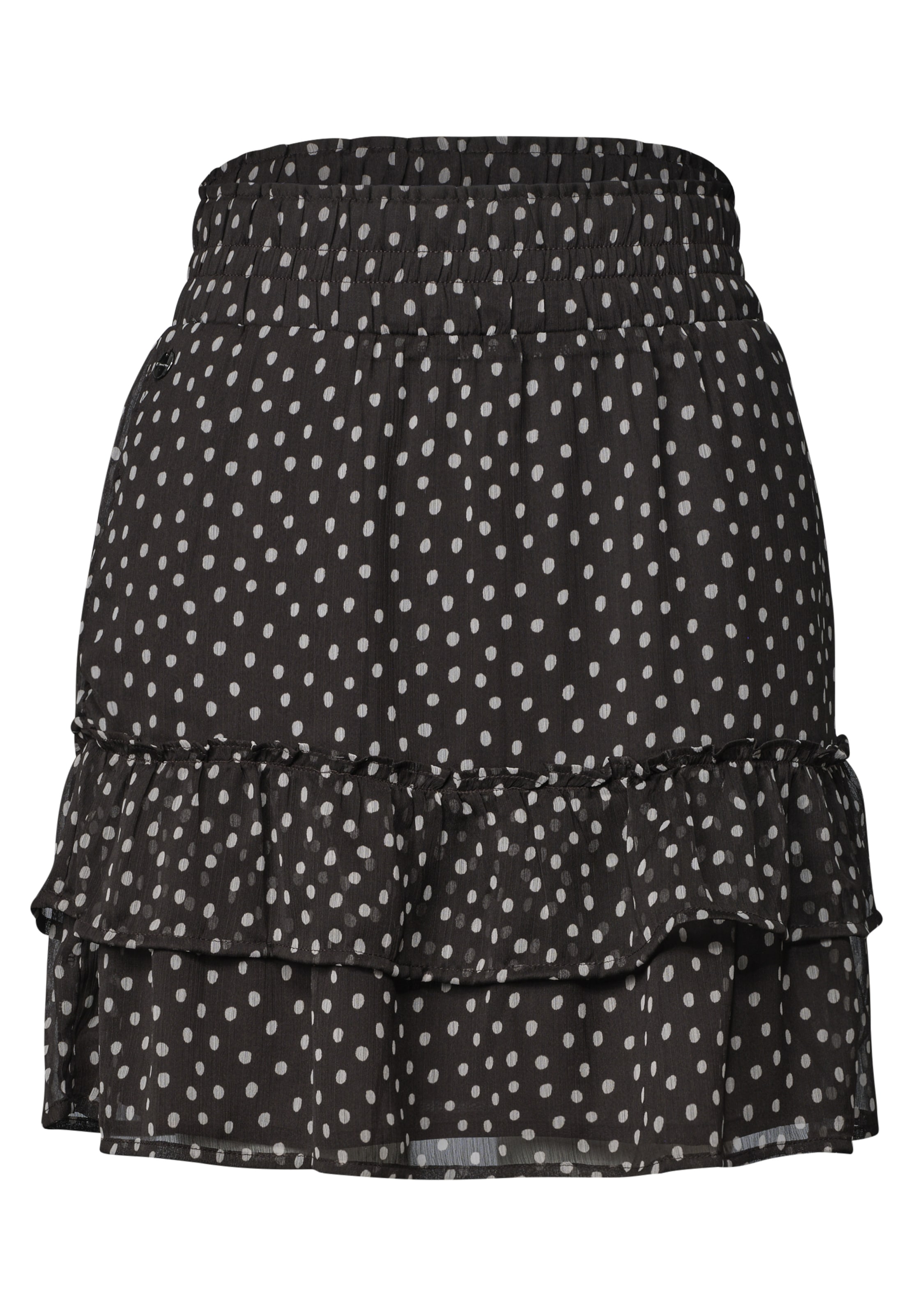 STREET ONE Knielanger Chiffonrock mit Print in Braun: Vorderseite