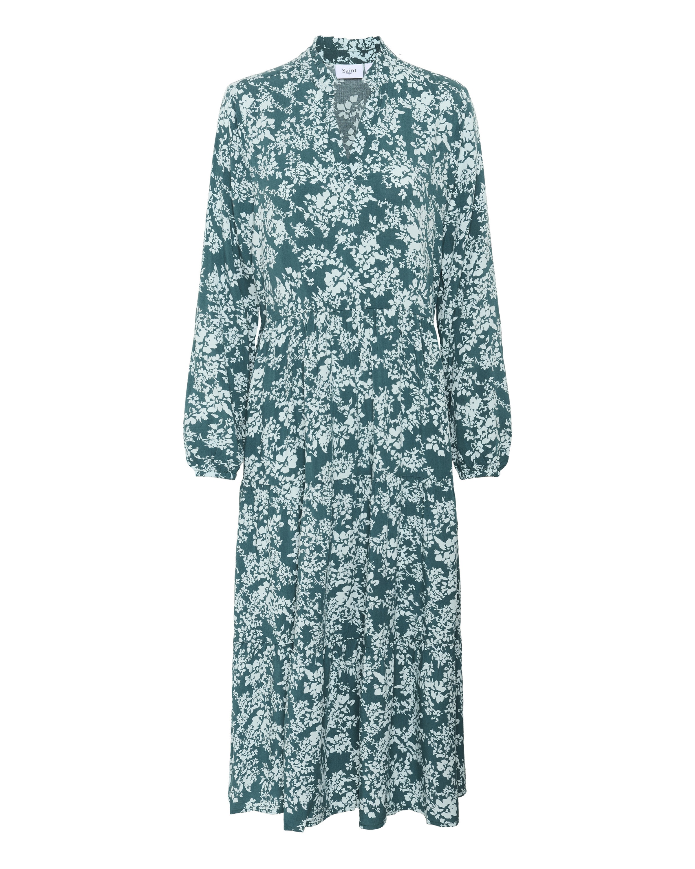 SAINT TROPEZ Jurk 'Eda' in Groen: voorkant