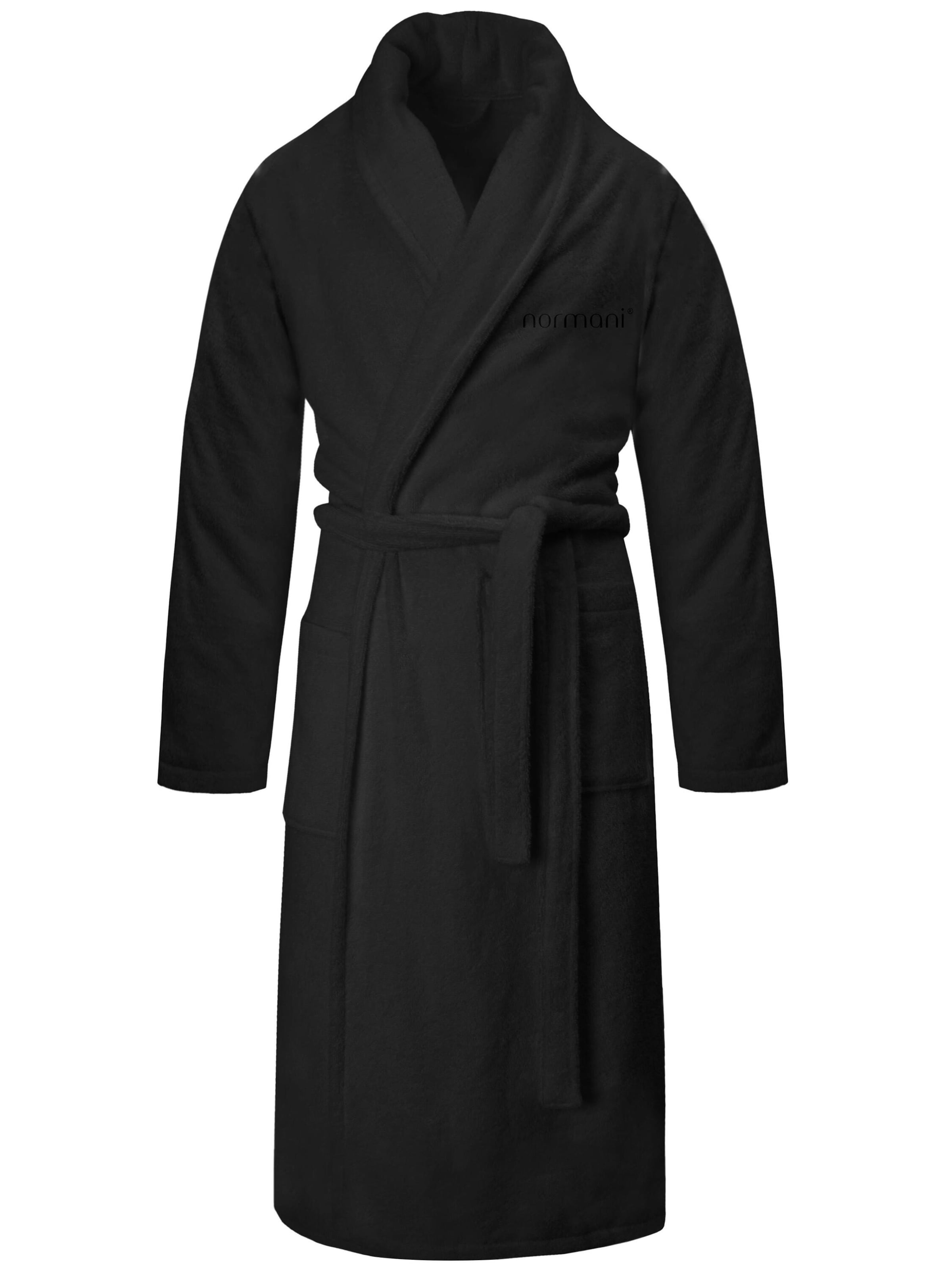 normani Bathrobe long in Black: front