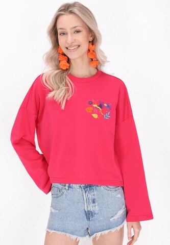 IZIA Sweatshirt in Pink: front