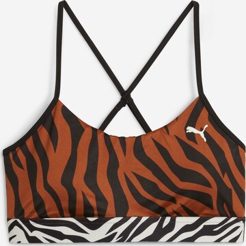 PUMA Bralette Sports Bra 'Move Animal Remix' in Brown: front