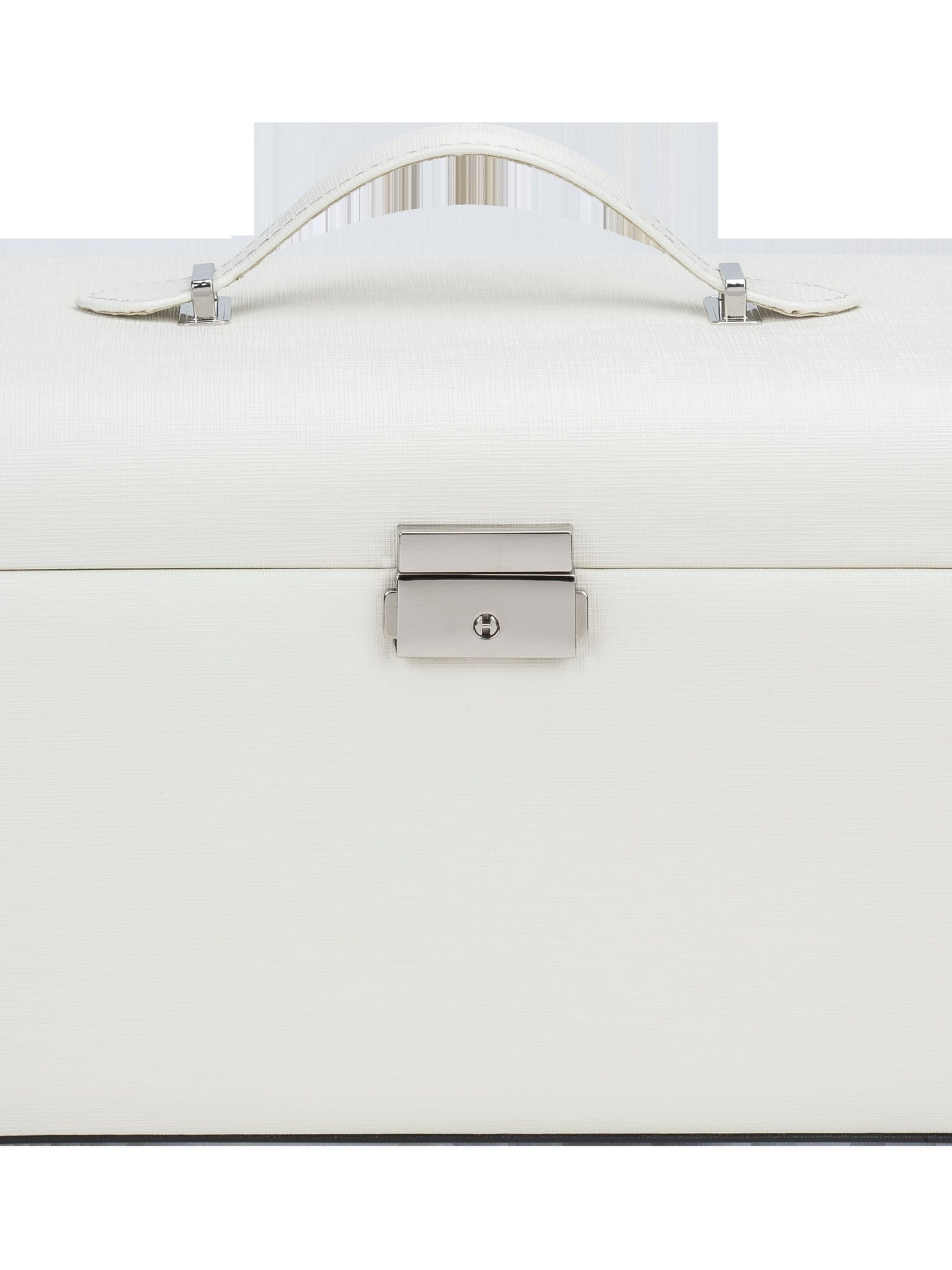 Boîte à bijoux 'Leather Jewelry Box with 20 Compartments - White' UNIQ Beauty en blanc