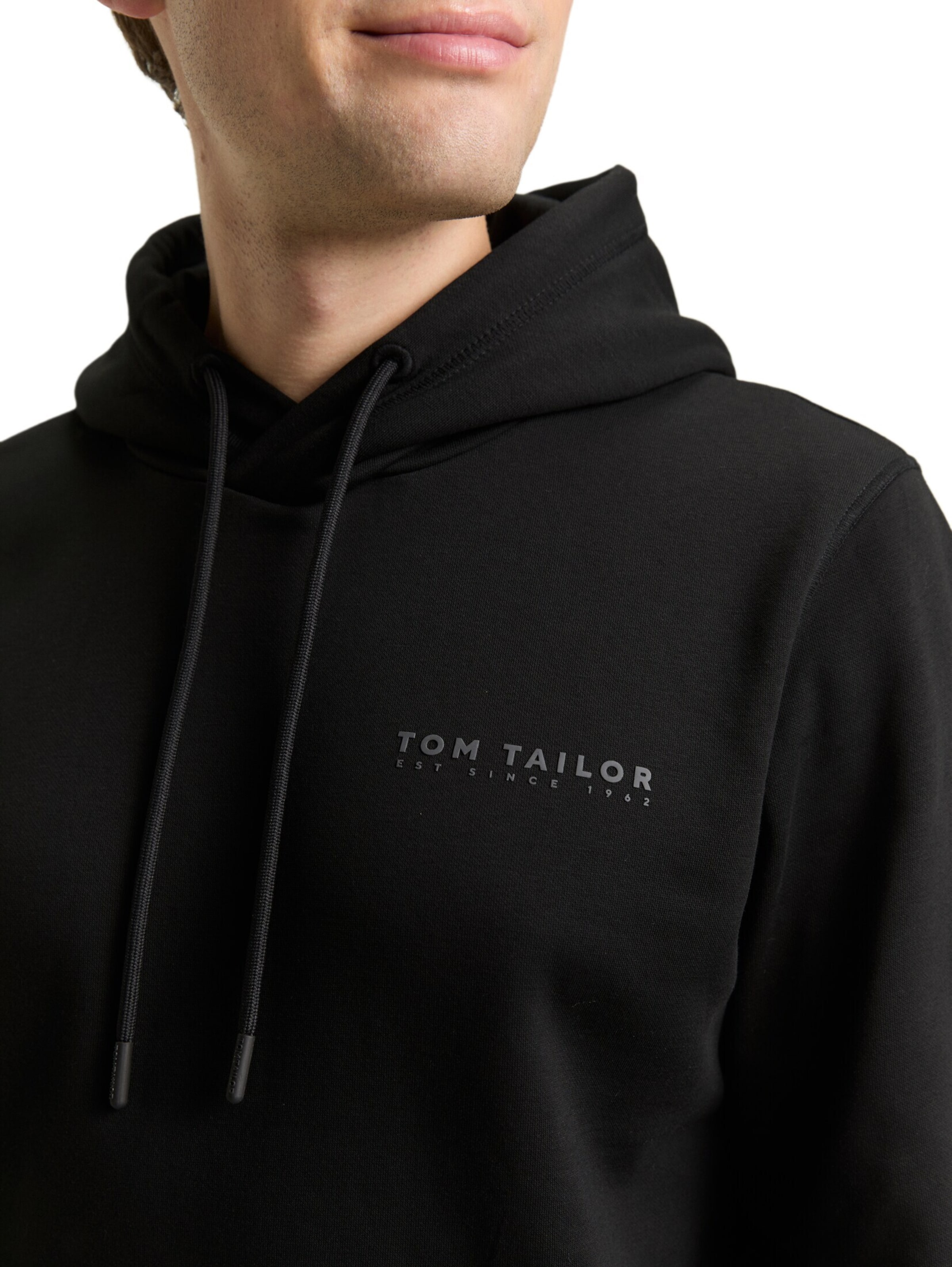 TOM TAILOR Sweatshirt in Black