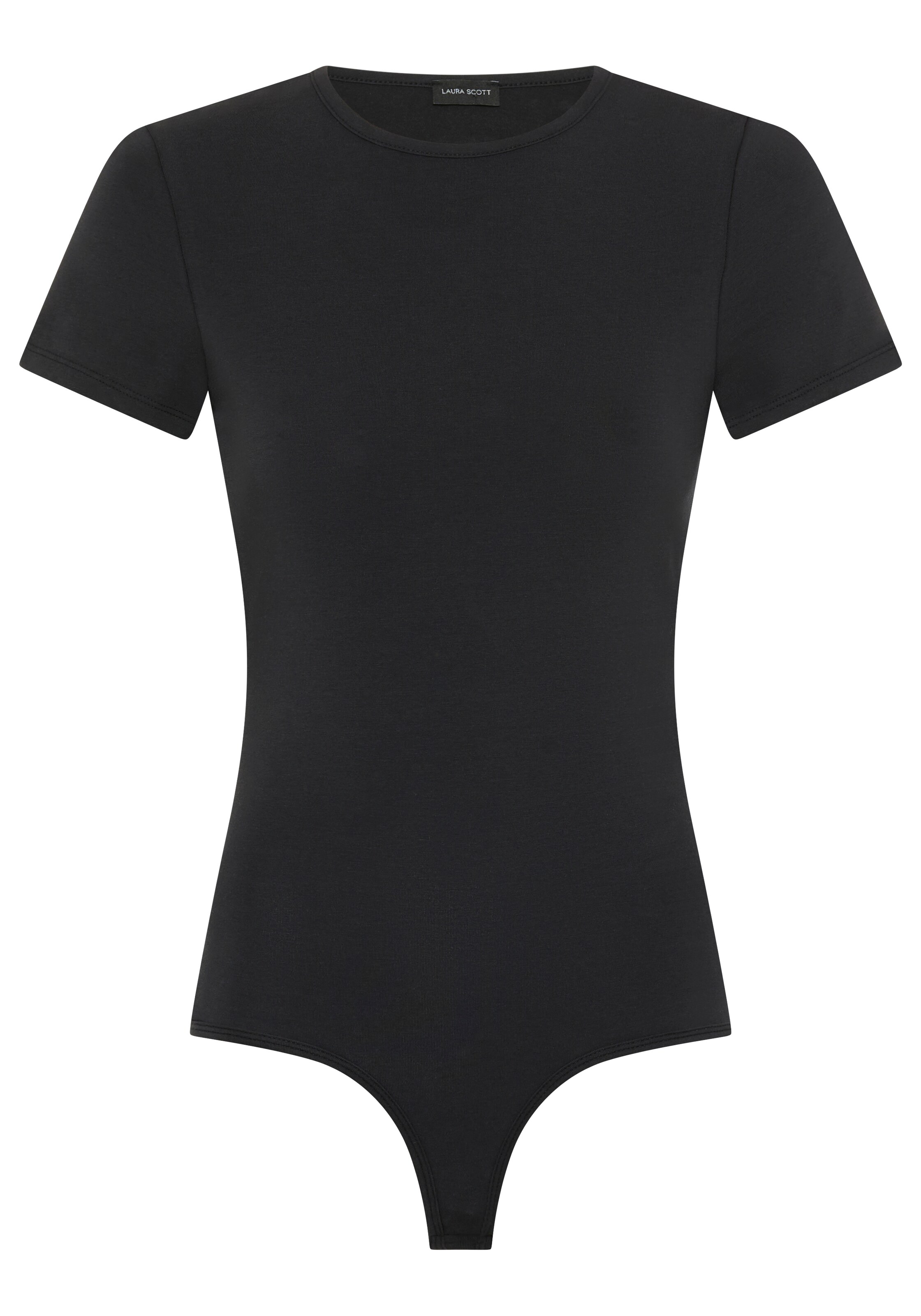 LAURA SCOTT Kurzarmbody in Schwarz: Vorderseite