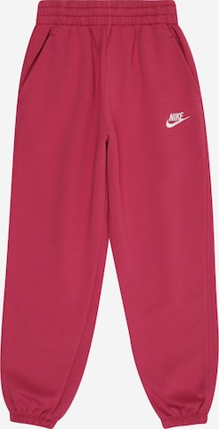 rožinė Nike Sportswear Siaurėjantis Kelnės 'CLUB FLC': priekis