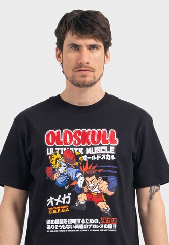 Oldskull Shirt 'Asian Muscle Clash Logo Graphic' in Black