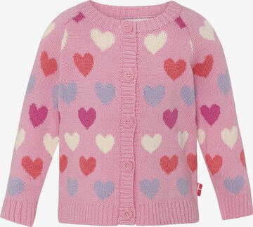 Racoon Outdoor Gebreid vest 'Maya' in Roze: voorkant